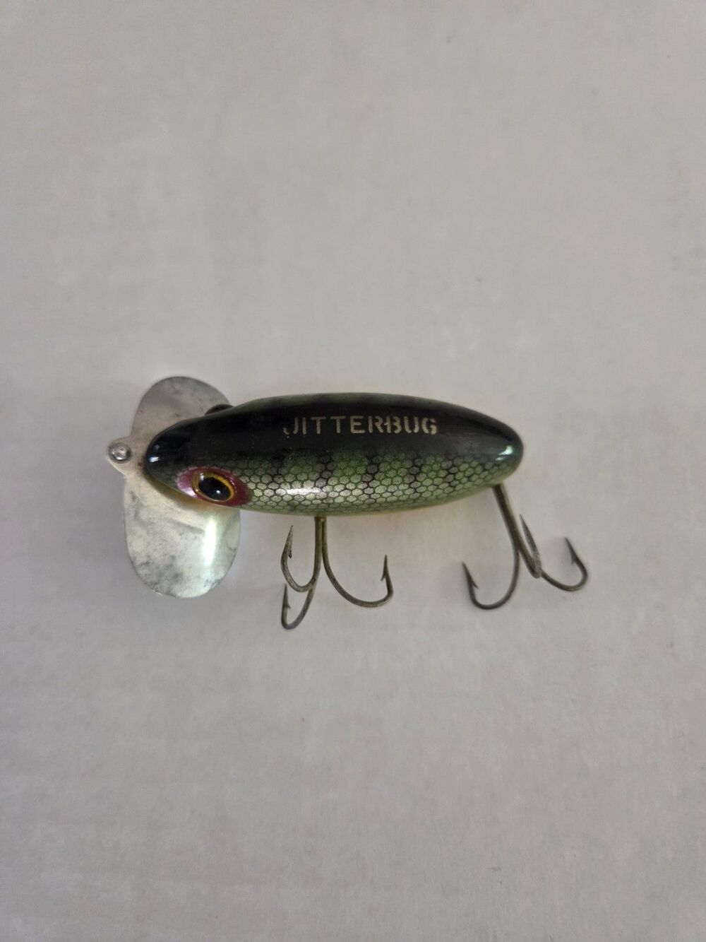 Vintage Fred Arbogast Jitterbug Fishing Lure Perch Color Pattern